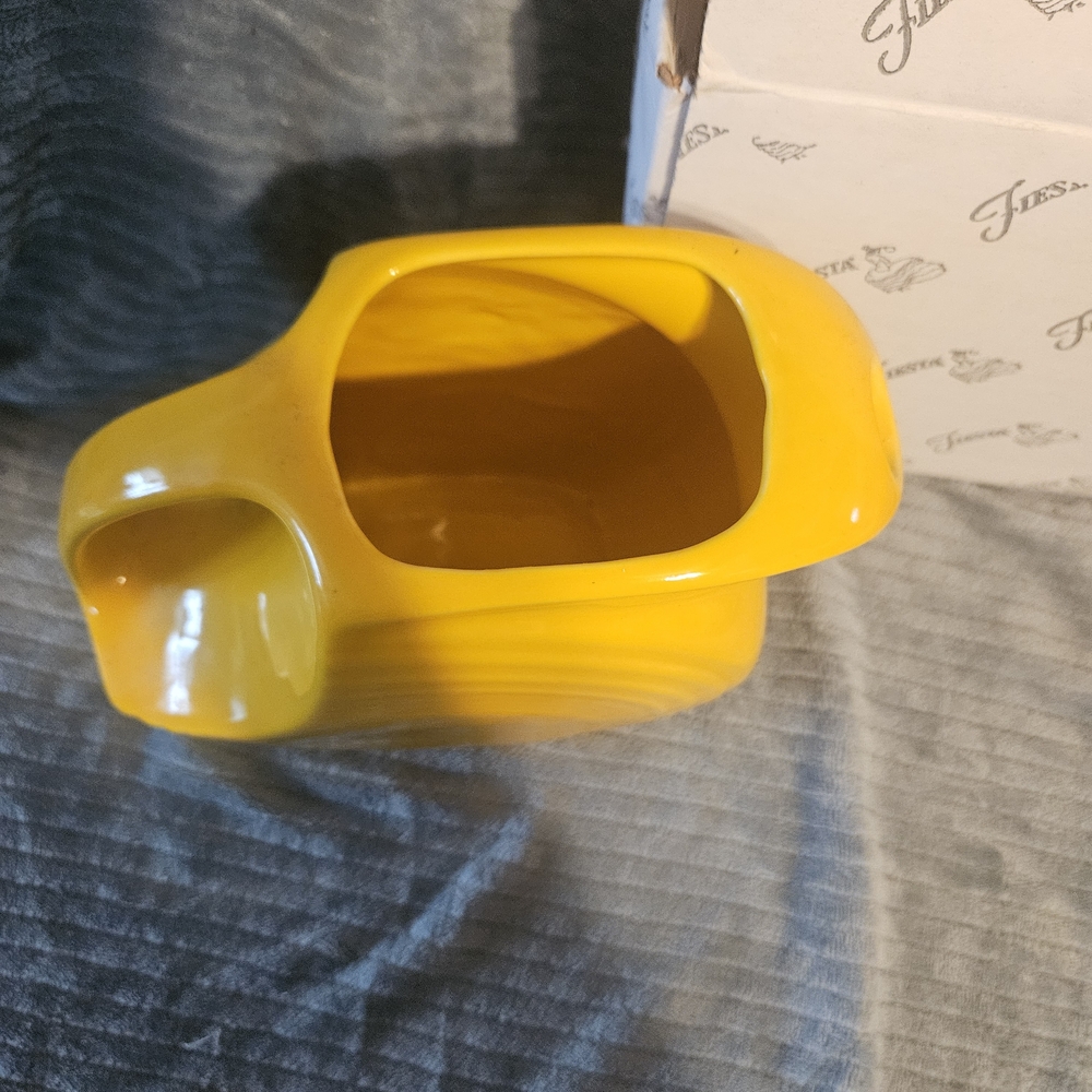 Fiesta Yellow Ceramic Pitcher - Picture 3 of 6